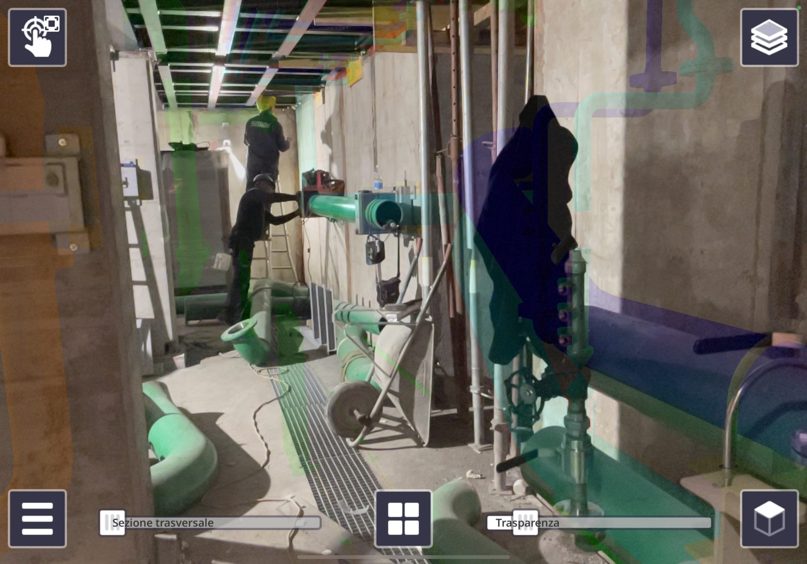 Documentazione tecnica on-site — piping e macchinari rilevati su impianto siderurgico — rilievo iniziale
