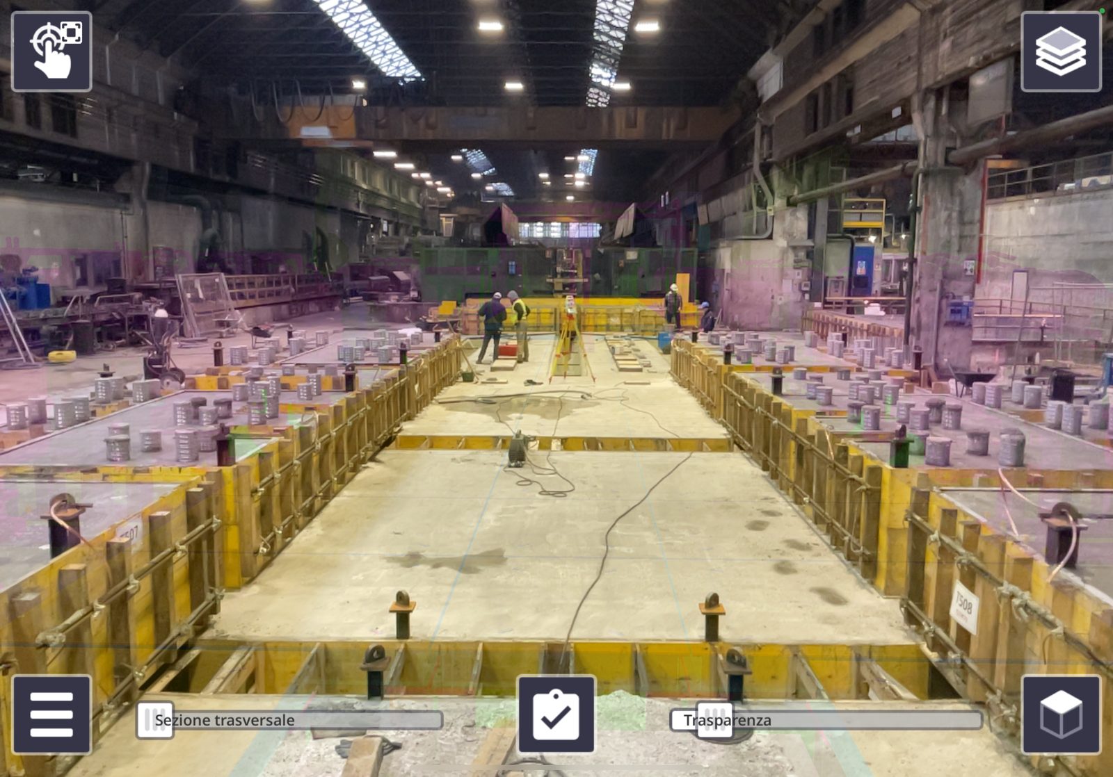 Rilievo on-site — vista impianto esistente per validazione digital twin — controllo intermedio