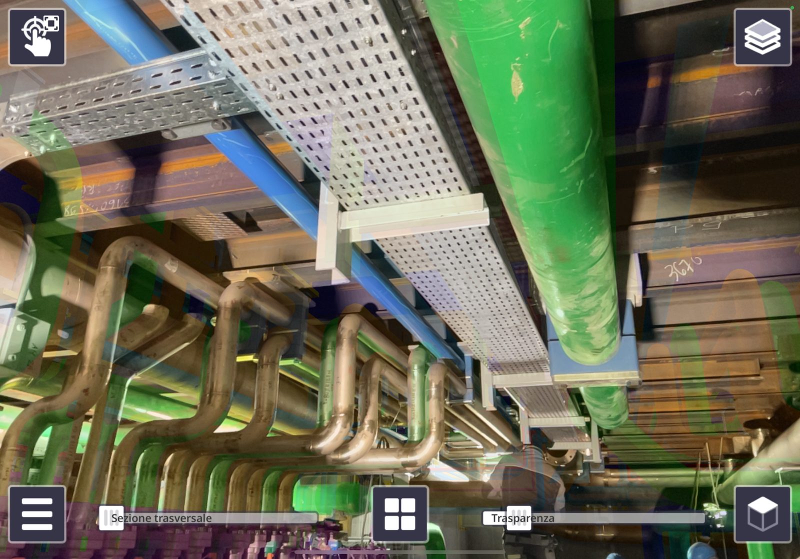 Documentazione tecnica on-site — piping e macchinari rilevati su impianto siderurgico — verifica as-built