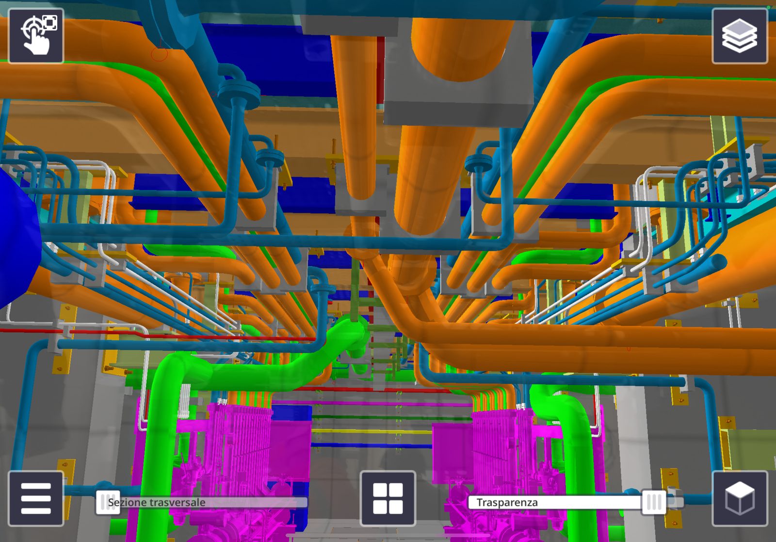 Rilievo on-site impianto siderurgico — foto di riferimento per digital twin — verifica as-built