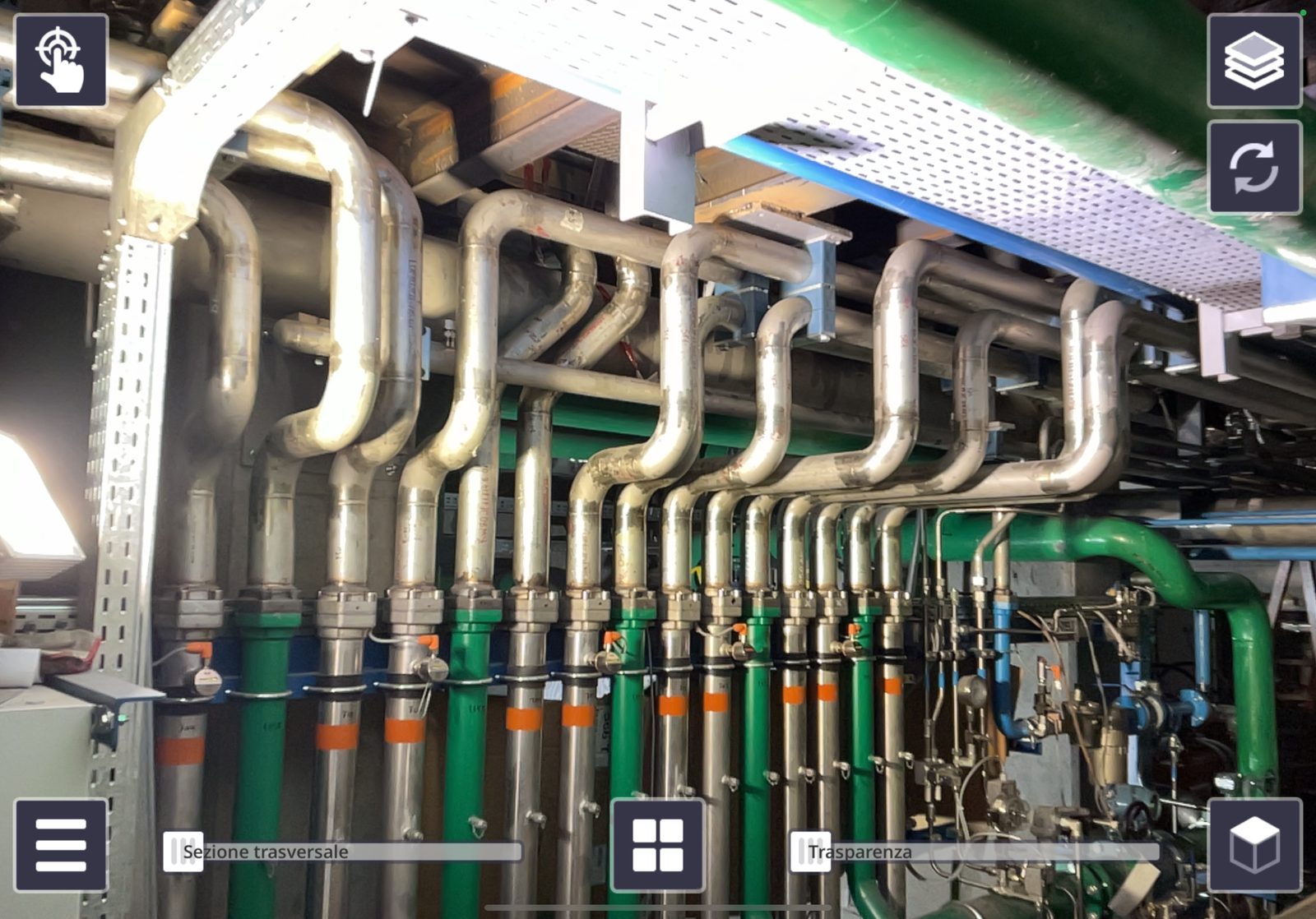 Foto cantiere acciaieria — vista impianto esistente per scansione laser — documentazione post-installazione